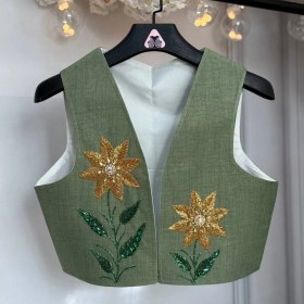 تصویر سخمه جواهردوزی طرح گل طلایی کد 1203 