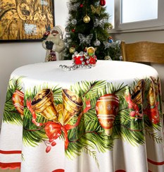 تصویر رومیزی گرد قطر 150 رزین تاژ طرح january 