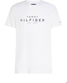 تصویر تی‌شرت بزرگ مردانه هیلfiger - 100% پنبه، سفید برند Tommy Hilfiger Men's Big Hilfiger T-shirt - Cotton, White