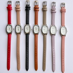 تصویر ساعت مچی زنانه مدل Royal بند چرمی صفحه بیضی 