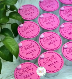 تصویر کاپ کیک تولد تم صورتی - 30 عدد 