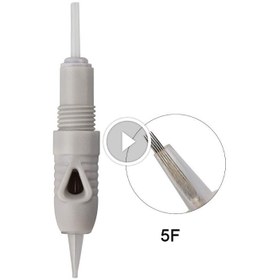 تصویر سوزن تتو ابرو مناسب دستگاه کارتریج پیچی مدل 5 سر فلت 5F 
