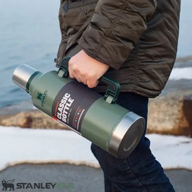 تصویر فلاسک استنلی مدل کلاسیک 1L - مشکی، سبز، قرمز Stanley Flask