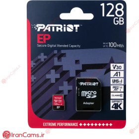 تصویر کارت حافظه‌ microSDXC پاتریوت مدل Patriot EP-V30 A1 کلاس 10 استاندارد UHS-I U3 ظرفیت 128 گیگابایت 