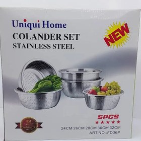 تصویر ست آبکش ۵ تکه یونیک هوم مدل FD36P Unique Home 5-piece colander set