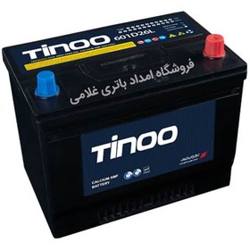 تصویر باتری 60 آمپر پایه بلند معمولی تینو Tinoo 60ah aco battery having tall support