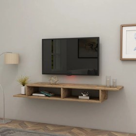 تصویر میز تلویزیون دیواری با چوب طبیعی توس کد SH2202 - طول 