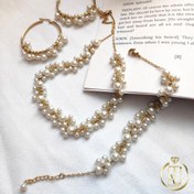 تصویر ست جواهرات استیل با مروارید 