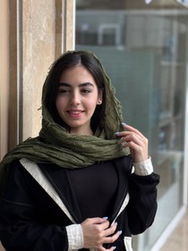 تصویر شال نخی چروک - نارنجی 