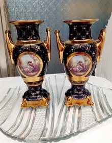 تصویر گلدان چینی سورمه ای 