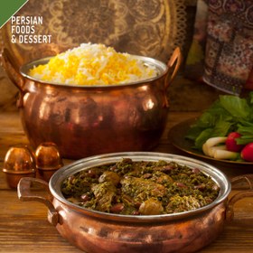 تصویر کنسرو قورمه سبزی بدون گوشت گیلانی ۴۶۰ گرم Gilani meatless ghormeh sabzi canned stew 460 gr