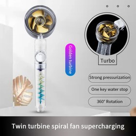 تصویر سردوش حمام افزایش فشار آب دو مرحله ای Twin Turbo - چند رنگ ا Twin Turbo Twin Turbo