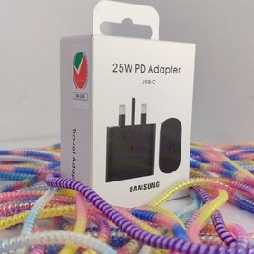 تصویر شارژر 25 وات سامسونگ A34 Adapter usb-cشارژ فوق سریع 25 وات سریال ها هم خوانی مناسب جهتA54-A25- a24 -A55-s23fe-A15-a14 