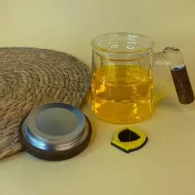 تصویر لیوان دمنوش دسته تیره پیرکس 