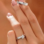 تصویر حلقه ست ازدواج وارداتی نقره کد 00108 - 8 / 9 