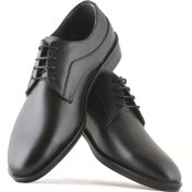 تصویر کفش مجلسی مردانه چرم طبیعی رنگ مشکی سایز ۴۰ تا ۴۴ 