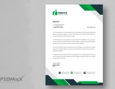 تصویر طرح سربرگ شرکتی سبز و مشکی 