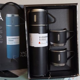 تصویر فلاسک استیل لیوان دار 3 کاپ گنجایش 500 میلی لیتر بدون جعبه کادویی ا Flask 3CUP 500ml Flask 3CUP 500ml