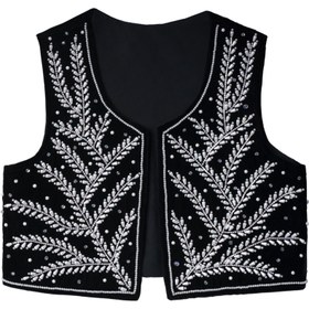 تصویر جلیقه دست دوز مروارید دوزی 