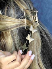 تصویر کلیپس مو فلزی آویز پروانه کد 3015 