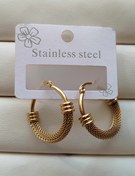 تصویر گوشواره حلقه ای طرح طلا مدل توری کد 68 