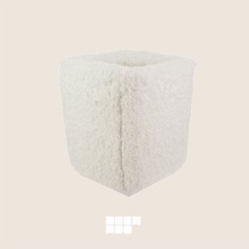 تصویر ست سطل و جای دستمال کاغذی تدی مدل دیاکو کد DS - سفید set of paper trash and tissue box