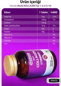 تصویر قرص مولتی کلاژن 60 عددی nondo 
