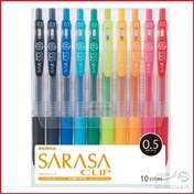 تصویر روان نویس ژله ای ریز نویس ساراسا زبرا ۱۰ رنگ Sarasa Zebra 0.5mm pen pack of 10 