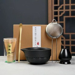 تصویر ست چای ماچا تخصصی وارداتی 7 تیکه ماچا مشکی 