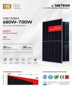تصویر پنل خورشیدی ۷۰۰ وات مونو کریستال دو طرفه AE SOLAR 