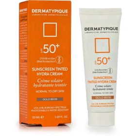 تصویر ضد آفتاب رنگی پوست خشک درماتیپیک مدل هیدرا Spf50 (بژ طلایی)| Dermatypique Sunscreen Tinted Hydra Cream SPF50 