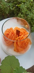 تصویر شمع گل دستساز رز نارنجی Handmade rose candle