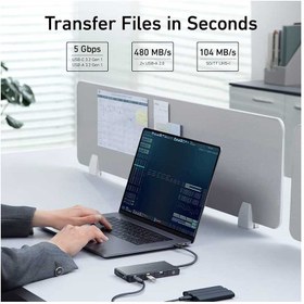 تصویر هاب USB-C انکر مدل A8373 ظرفیت ۹ پورت 