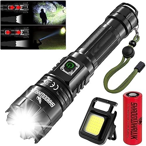 LETMY LED Tactical Flashlight S1000 PRO - 2 Pack Bright Military Grade  Flashlights High Lumens - Portable Handheld Flash Lights with 5 Modes