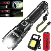 تصویر POSLANI Flashlights LED high lumens Rechargeable XHP70.2 Super Bright 30000 lumens Flashlight, High Power Tactical Flash Light, zoomable Handheld Flashlights for Emergency Camping Gift 