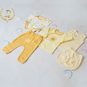 تصویر ست نوزادی دانالو طرح خورشید ۵ تکه سایز ۰ تا ۳ ماه 