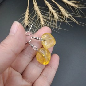 تصویر گوشواره سیترین تامبل اصل معدنی کد 8014 