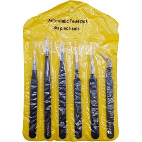 تصویر ست پنس 6 تایی tweezer set 6pcs