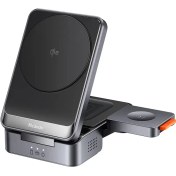 تصویر شارژر وایرلس سه کاره مک دودو Mcdodo MagQ Qi2 Magnetic Wireless Charging Station 