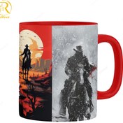 تصویر ماگ طرح رد دد Red Dead Redemption2 دسته رنگی کد 9154 Red Dead Redemption design mug, color code 9154