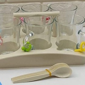 تصویر سرویس چایخوری مسافرتی ۶ نفره لیمون - کرم وانیلی 