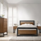 تصویر تخت خواب یک و دو نفره چوب و فلز طرح شاینا 