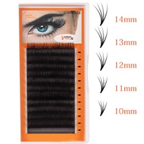 تصویر مژه مصنوعی تک والیومی کره ای E115-12 ورژن Vergen E115-12 Eyelash