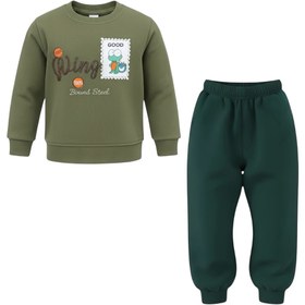 تصویر ست سویشرت و شلوار راحتی پسرانه مدل مارمولک PJ1387 