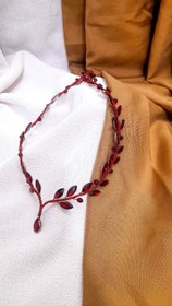 تصویر ریسه پیشونی ترکیبی سنگ رزینی و کریستال اصل - قرمز 