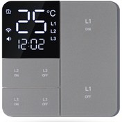 تصویر کلید هوشمند ۳ پل Tuya با نمایشگر ساعت و سنسور دما 