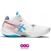 تصویر کفش والیبال آسیکس متارایز طرح آبی آتشی – Asics Metarise 