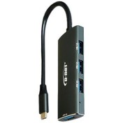 تصویر هاب TYPE-C دی نت مدل Multi-Function با 4 پورت USB3.0 کد کالا 1710 