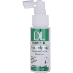 تصویر لوسیون متعادل کننده چربی سر درمالیفت مدل VITA CONTROL حجم ۶۰ میلی لیتر Dermalift Vita Control Scalp Lotion 60ml