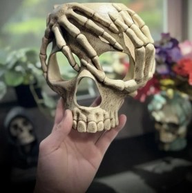 تصویر ماسک اسکلت و دست 